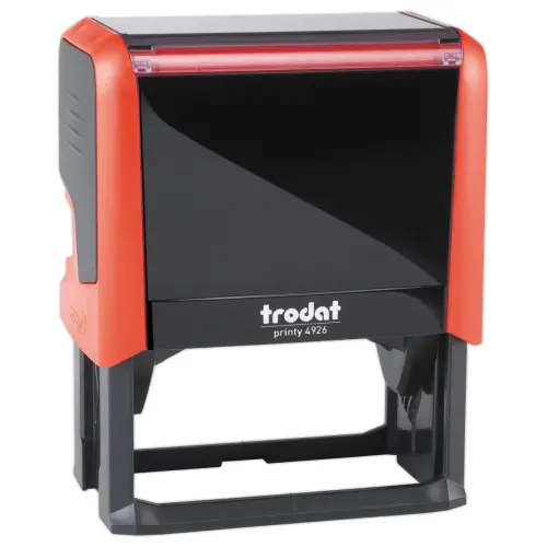 Timbre personnalisable Printy 4926 - Bo&icirc;tier rouge - Encre rouge - 75 x 38 mm - 9 lignes max. 