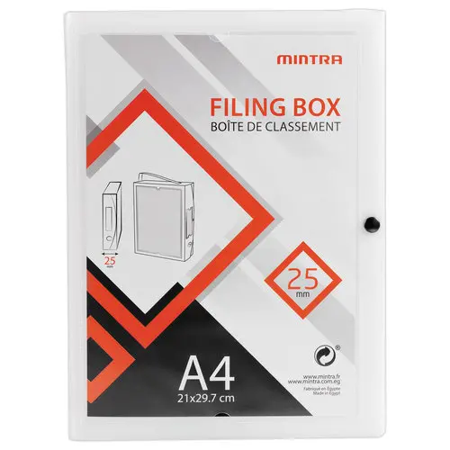 Boîte valisette personnalisable en polypropylène A4 - Dos 2,5 cm