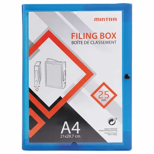 Bo&icirc;te valisette personnalisable  en polypropyl&egrave;ne A4 - Dos 2,5 cm 