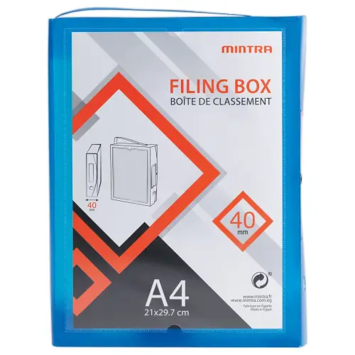 Boîte valisette personnalisable - polypropylène A4 - Dos 4 cm - bleu - ACCESS