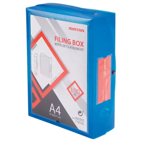 Bo&icirc;te valisette personnalisable  en polypropyl&egrave;ne A4 - Dos 10 cm 