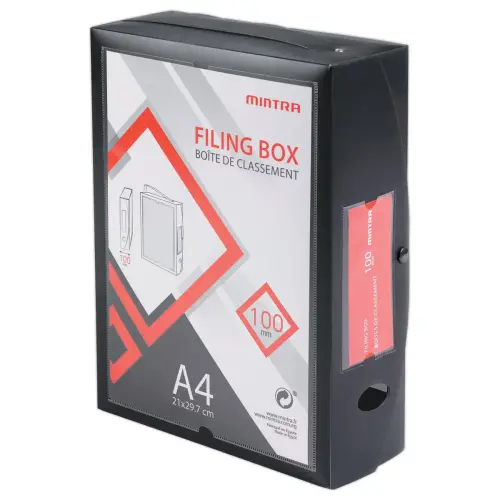 Boîte valisette personnalisable - polypropylène A4 - Dos 10 cm - noir - ACCESS