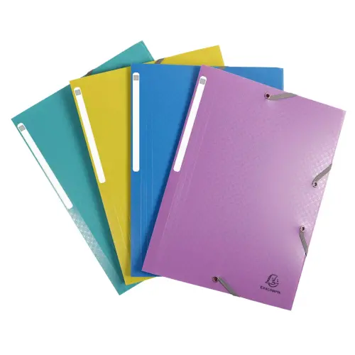 4 Chemises &agrave; &eacute;lastiques 3 rabats - PP Forever Young - assortis - EXACOMPTA 