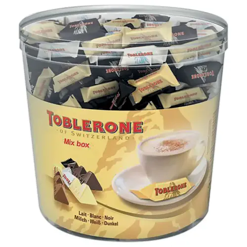 Boîte de mini-Toblerone chocolat lait, noir et blanc - 900 g - TOBLERONE