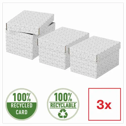 3 Boîtes de rangement Home - Taille S - Blanc - ESSELTE