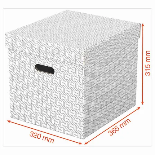 3 Bo&icirc;tes de rangement Home - Taille Cube - Blanc - ESSELTE 
