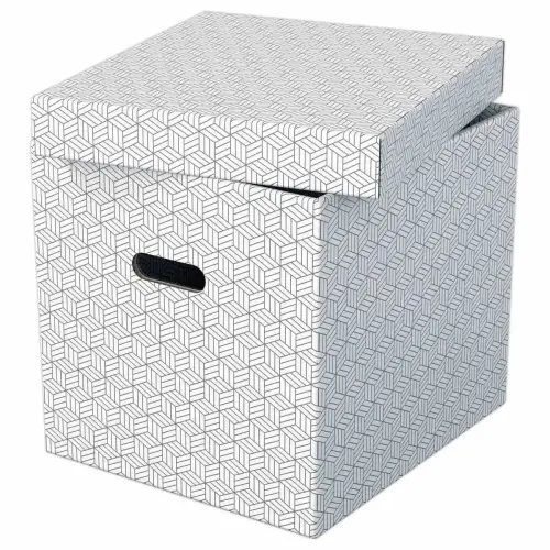 3 Bo&icirc;tes de rangement Home - Taille Cube - Blanc - ESSELTE 