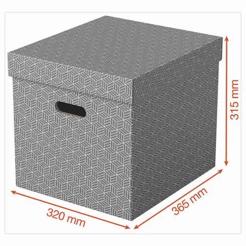 3 Boîtes de rangement Home - Taille Cube - Gris - ESSELTE