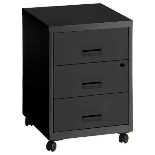 Caisson mobile en métal 3 tiroirs anthracite monté