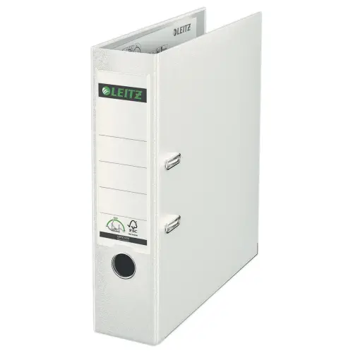 Classeur &agrave; levier LEITZ 180&deg; - Dos 8 cm- Blanc 