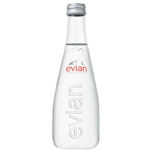 20 Bouteilles d'eau en verre - 33 cl - Evian 