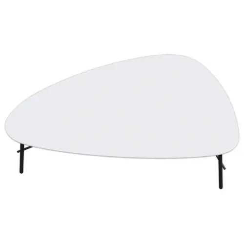 Table basse gigogne 93 cm blanche montée
