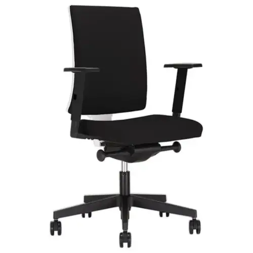 Siège NAVIGO synchrone coque blanche -tissu et accot 4d noir montés