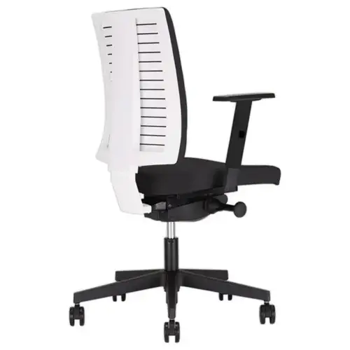 Siège NAVIGO synchrone coque blanche -tissu et accot 4d noir montés