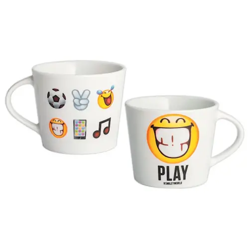 6 Mugs en porcelaine 40 cl - Décors assortis