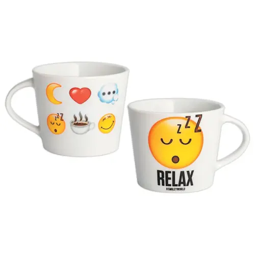 6 Mugs en porcelaine 40 cl - Décors assortis