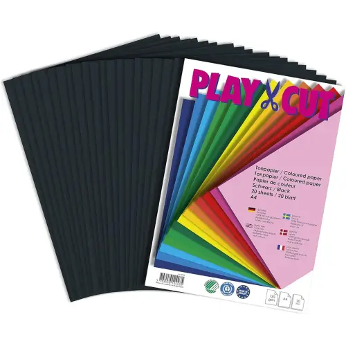 Papier dessin A4 130g PlayCut - noir - lot de 20 feuilles