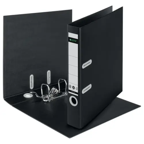 Classeurs &agrave; levier 180&deg; recycl&eacute; A4 - Dos 5 cm - Noir - LEITZ 