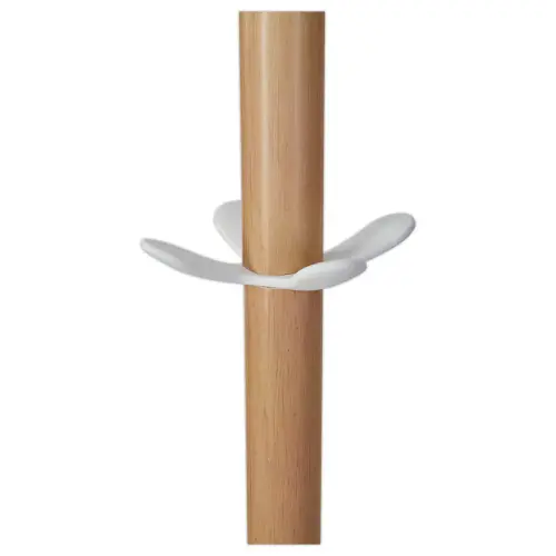 Porte-manteau - 10 pat&egrave;res + porte-parapluie - Bois et m&eacute;tal blanc - ALBA 