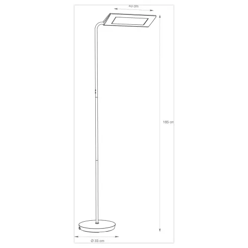 Lampadaire LED t&ecirc;te r&eacute;versible - Blanc/Chrome - ALBA 
