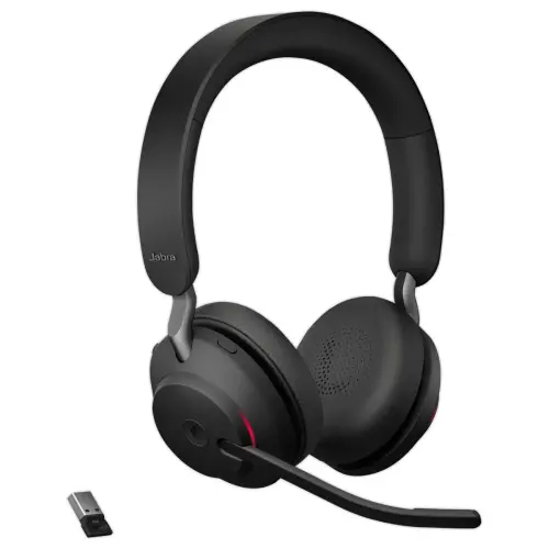 Micro-casque Evolve2 65 &ndash; Sans fil connexion USB-C &ndash; 2 &eacute;couteurs &ndash; Noir &ndash; Jabra 