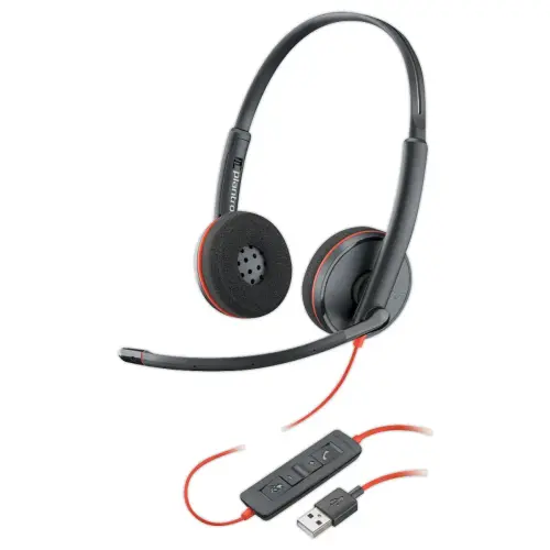 Casque filaire Poly Blackwire C3220 - USB-C + USB C/A - 2 écouteurs - HP