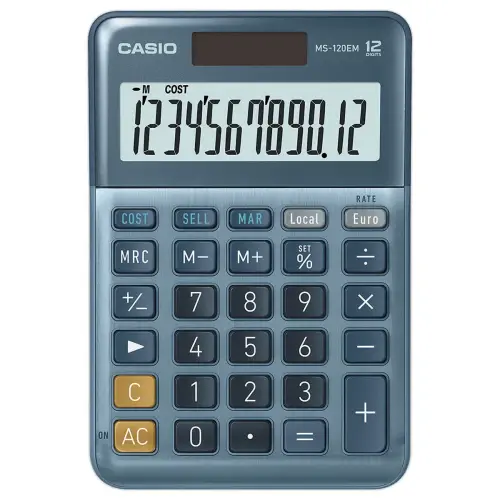 Calculatrice Casio MS120EM solaire 12 chiffres