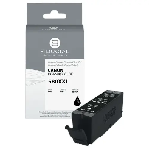 Cartouche d'encre remanufacturée éq. CANON PGI-580 XXL - Haute capacité - Noir