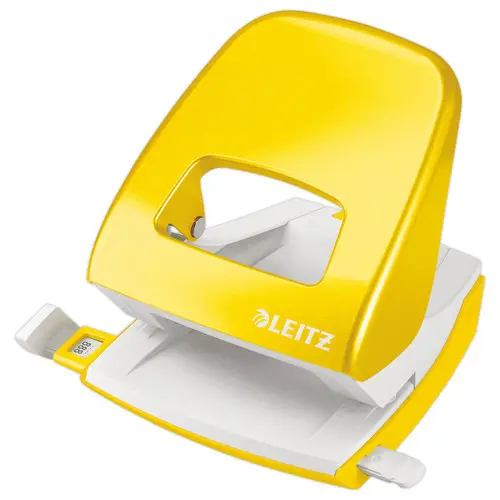 Perforateur blanc 2 trous coloré 30 feuilles - Jaune - LEITZ