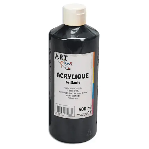 Gouache acrylique  - ART PLUS - noir - flacon de 500 ml 
