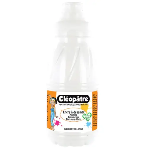 Encre à dessiner à base d'eau - CLEOPÂTRE - 500ml - blanc