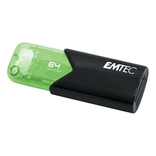 Cl&eacute; USB 3.2 Click Easy Gen1 -  64 Go - Vert - Emtec 