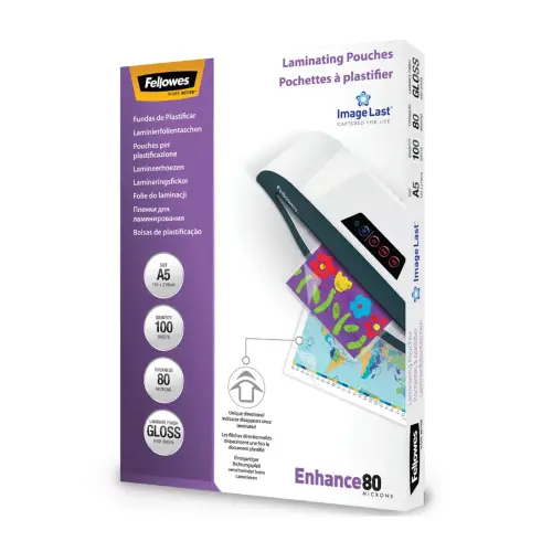 100 Pochettes de plastification ImageLast A5 - 80 microns - Fellowes
