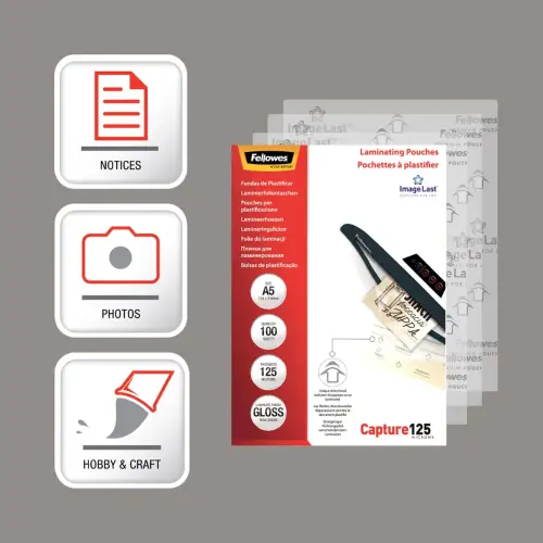 100 Pochettes de plastification ImageLast brillantes - A5 - 125&micro; - Fellowes 