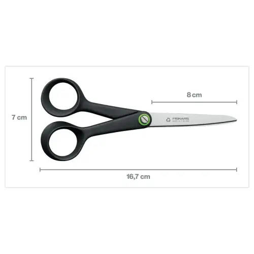 Ciseaux  FISKARS  ambidextres 17 cm recycl&eacute;s / recyclables 100% 