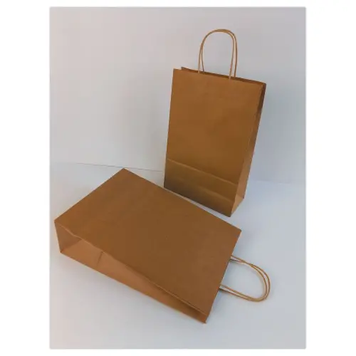 200 Sac poignées torsadées format Moyen : 22 x 33 x 10 cm- Naturel