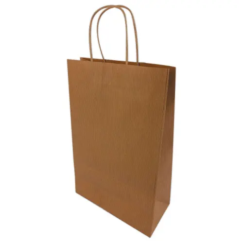 200 Sac poignées torsadées format Moyen : 22 x 33 x 10 cm- Naturel