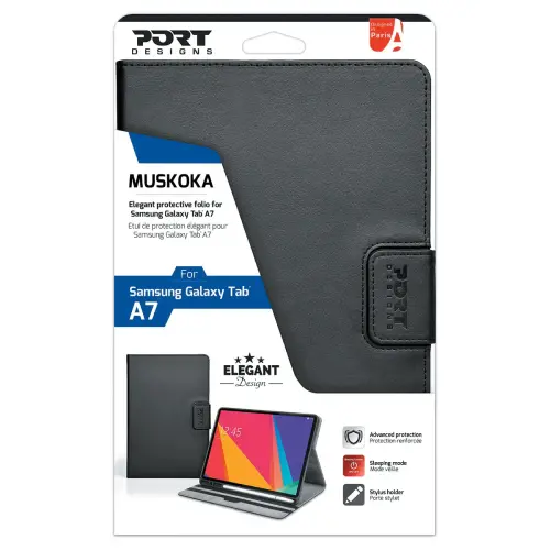 Coque de protection à rabat Muskoka pour Smsung A7 10.4" noire