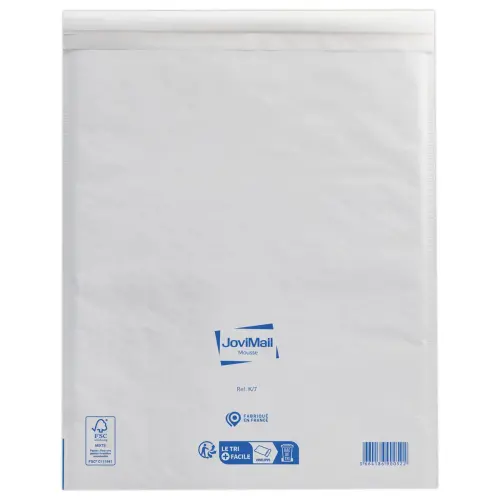 75 Pochettes Kraft Blanc 79gr matelass&eacute;esmousse 2mm format type K/7 