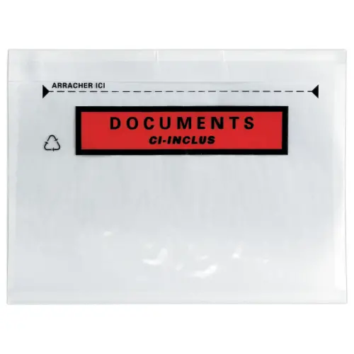250 Pochettes adhésives 'DOCUMENTS CI-INCLUS' format C6 162x120 mm