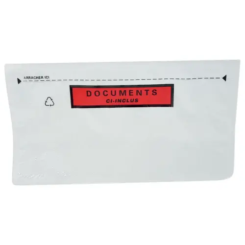 250 Pochettes adhésives 'DOCUMENTS CI-INCLUS' format DL 228x120 mm