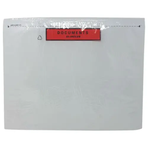 500 Pochettes adhésives 'DOCUMENTS CI-INCLUS' format A4 320x250 mm