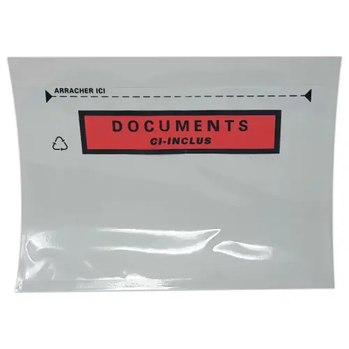 1000 Pochettes adhésives 'DOCUMENTS CI-INCLUS' format A6 162x120 mm