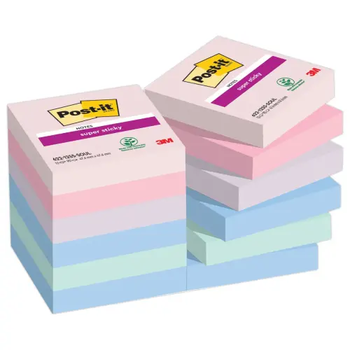12 Blocs Super Sticky Soulful - 47,6 x 47,6 mm - 90 feuilles - Post-It