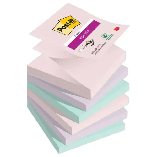 6 Z-Notes Super Sticky Collection Soulful, 76 x 76 mm, 90 feuilles 