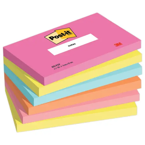 6 Blocs de notes repositionnables Collection Poptimistic - 76 x 127 mm - 100 feuilles - Post-It