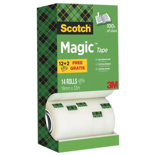 14 Rouleaux de ruban adhésif invisible mat Magic 810 - Scotch