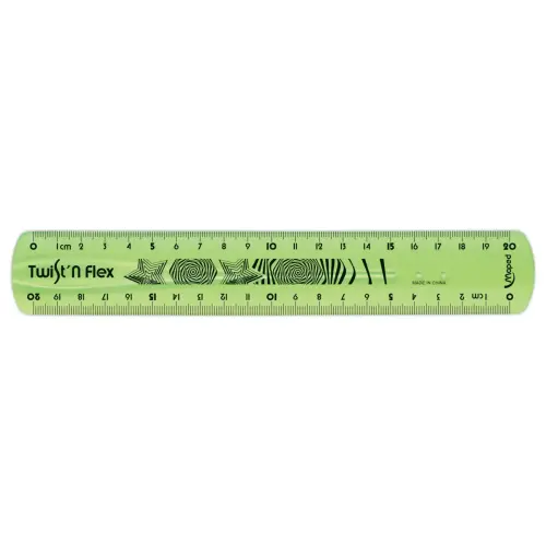 R&egrave;gle de bureau double plate en plastique souple et r&eacute;sistant - 20 cm 