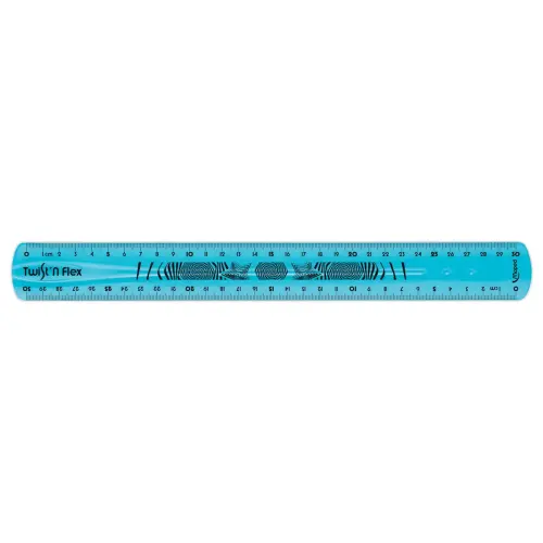 Règle de bureau double plate en plastique souple et résistant - 30 cm