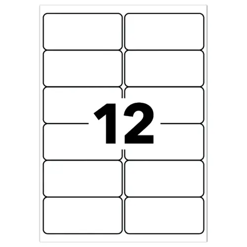 100 planches de 12 &eacute;tiquettes laser AVERY 99,1x42,3mm soit 1200 &eacute;tiq/bo&icirc;te 